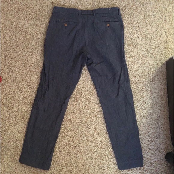 J. Crew Other - Men’s 32/32 Slim Linen Dress Pants Blue